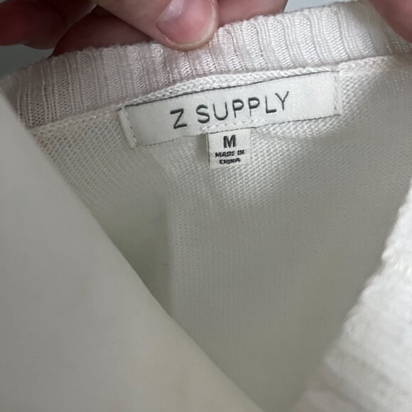 Larisa Palm Tree Sweater by ZSupply - White - Size M Resortwear - Picture 3 of 5